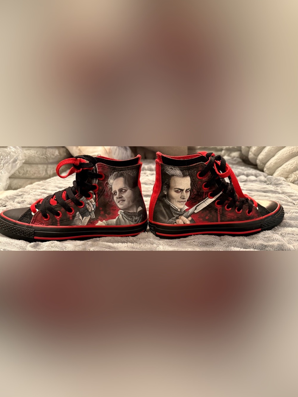 Women’s Custom Made Converse. Never Worn. Sweeney Todd themed. Size 6.